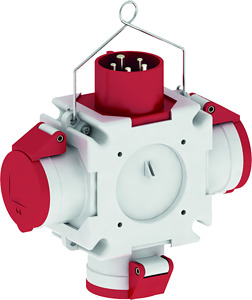 CEE-Kreuzverteiler 3 CEE-Steckdosen 16A 400V 5p