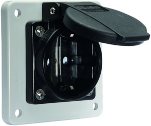 Schutzkontakt-Anbausteckdose 16A 25 SKO-A-DO 16A 250V QC IP54 SW KI 75x