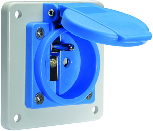 Schutzkontakt-Anbausteckdose gerade SKO-A-DO 16A 250V KI IP54 BL BE/FR