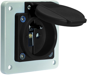 Schutzkontakt-Anbausteckdose gerade SKO-A-DO 16A 250V KI IP54 SW BE/FR