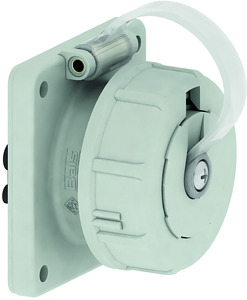 Schuko-Anbausteckdose 16A 250V grau druckwasserdicht