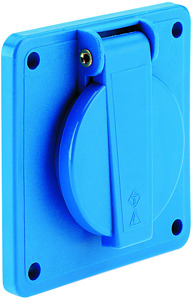 Schutzkontakt-Anbausteckdose 16A 230V blau IP54 gerade