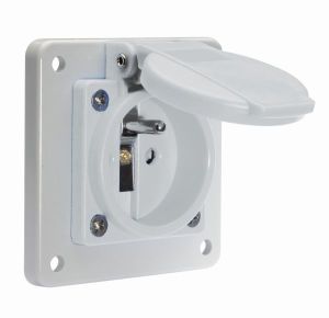 Schutzkontakt-Anbausteckdose gerade SKO-A-DO 16A 250V KI IP54 GU BE/FR