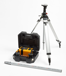 Rotationslaser-Kit rot mit Stativ und Nivellierlatte
