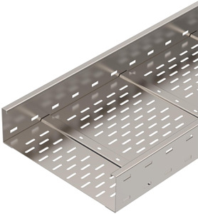 Weitspannkabelrinne gelocht, Boden gesickt 110x400x6000, A2, 1.4301, 2B