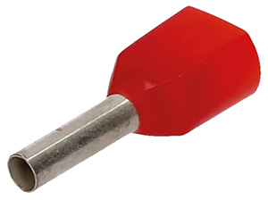 Duo-Aderendhülse 2x1,00qmm / 8mm rot VE=500