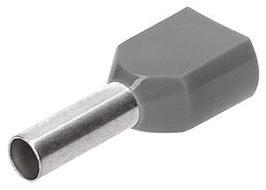 Duo-Aderendhülse 2x4,0qmm / 12mm grau VE=100