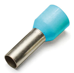 Aderendhülse 0,25qmm / 8mm isoliert hellblau VE=500