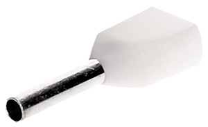 Duo-Aderendhülse 2x0,50qmm / 8mm weiß VE=500