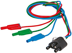 Anschlussleitung mit 3 getrennten Sicherheitsmessleitungen rot, blau, grün