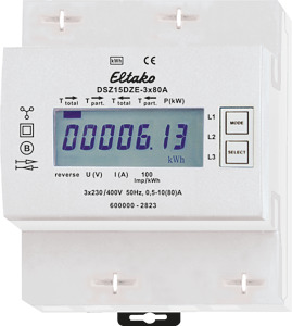 Zweiweg-Drehstromzähler ohne MID geeicht