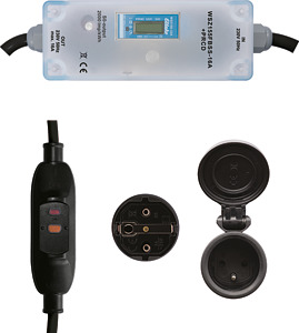 Mobiler Wechselstromzähler mit Personenschutz-Zwischenschalter PRCD