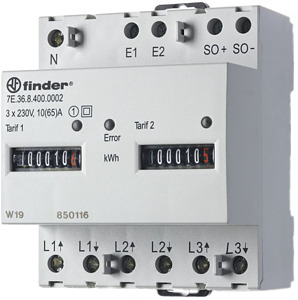 Drehstromzähler 3x10(65)A elektr. 3-phas. 400VAC 2xZähler MID