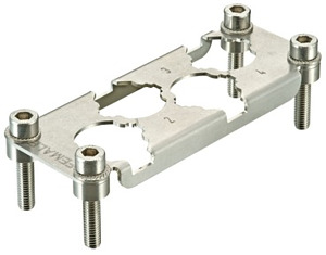 Halterahmen, für Buchseneinsätze, 4 x Han HC Modular 250, Baugröße: 16 B