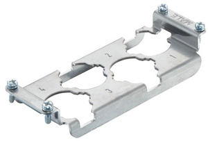 Halterahmen, für Stifteinsätze, 4x Han HC Modular 250, Baugröße: 24 B