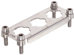 Halterahmen, für Stifteinsätze, 3x Han HC Modular 250, Baugröße: 16 B
