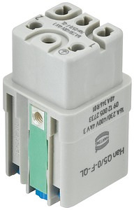 Einsätze, Han-Quick Lock Anschluss, Buchse, Polycarbonat (PC), RAL 7032 (ki