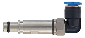 Pneumatik-Kontakt ohne Absperrung gewinkelt Stift Messing