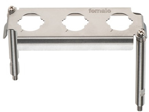 Halterahmen, für Buchseneinsätze, 3 x Han HC Modular 250, Baugröße: 16 B