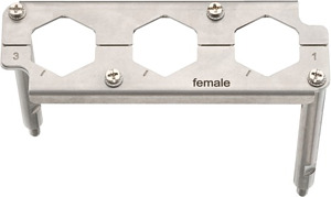 Halterahmen, für Buchseneinsätze, 3 x Han HC Modular 350, Baugröße: 16 B
