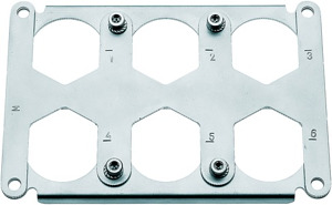 Halterahmen, für Stifteinsätze, 6x Han HC Modular 350, Baugröße: 48 HPR, St