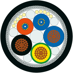 Hybrid-Kabel Kupfer/LWL Multimode 2x-/ 125µm 3x 2,5mm²-Kabellänge: 10m