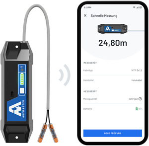 Digitales Kabellängenmessgerät Aufmaster in blau