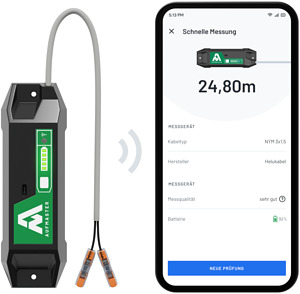 Digitales Kabellängenmessgerät Aufmaster in grün