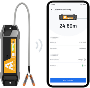 Digitales Kabellängenmessgerät Aufmaster in orange