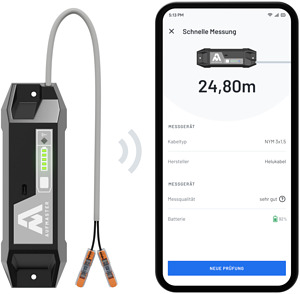 Digitales Kabellängenmessgerät Aufmaster in grau