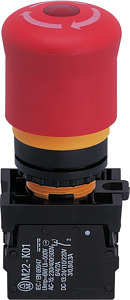 Not-Halt Taster beleuchtet Frontbef estigung, Rückstellung er