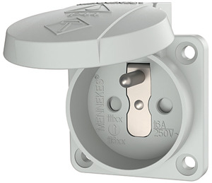 Anbausteckdose 16A 2-polig+E Schuko 230V grau