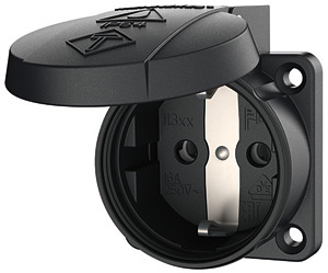 Anbaudose Schuko 16A2P+E 230V IP54 schwarz