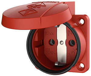 Anbaudose Schuko 16A2P+E 230V IP54 rot