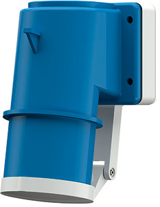 Aufbaustecker 5-polig 32A 9H 230V IP44 mit Klappdeckel