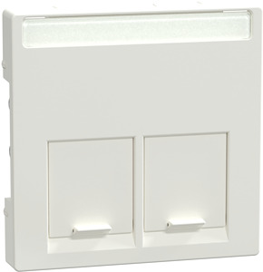 Zentralplatte 2-fach c-Connector polarweiss glänzend