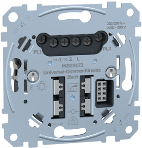 Universal-Dimmer-Einsatz 2-fach