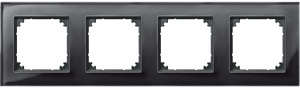 Echtglasrahmen 4-fach M-PLAN onyxschwarz
