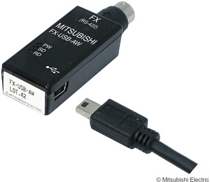 SPS, Schnittstellenkonverter USB/RS 422 zwischen PC und MELSEC SPS, 3 m