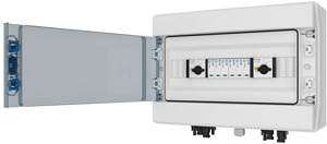 PV DC Strang- und Übersp.schutzbox n + Montageplatte für Einbausteckdosen