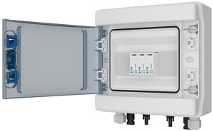 PV DC Strang- und Übersp.schutzbox n + Montageplatte für Einbausteckdosen
