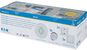 Wireless xComfort Bridge Paket, Unt erputz, 3 Smart-Dimmaktoren, R/L/C/