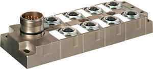 Verteiler 8xM12 Steck. M23 19-p. Abg. fronts.