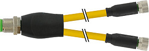 Y-Verteiler M12 auf M8-Bu. ger. /PUR ge 0,6m