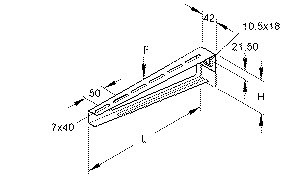Wandausleger mittelschwer 82x320mm pulverbeschichtet Sonderfarbe inkl.