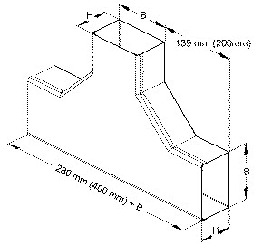 T-Stück m. Deckel 40x60mm pulverbeschichtet Sonderfarbe