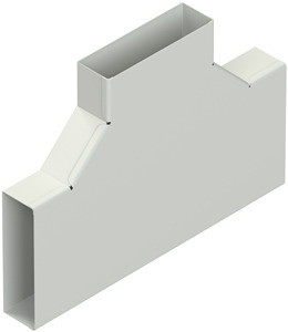 T-Stück m. Deckel 40x60mm pulverbeschichtet RAL 9001 cremewei