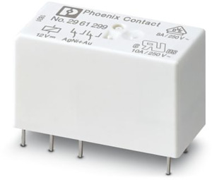 Steckbare Miniaturrelais 12VDC mit Goldkontakten 2 Wechsler