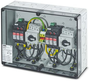 Generatoranschlusskasten für Photov oltaikanlagen bis 1000 V DC zum Ans