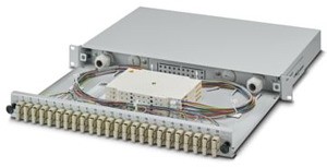 19Z-Spleißbox, grau, 1 HE, komplett spleißfertig vorkonfektioniert, für 24x